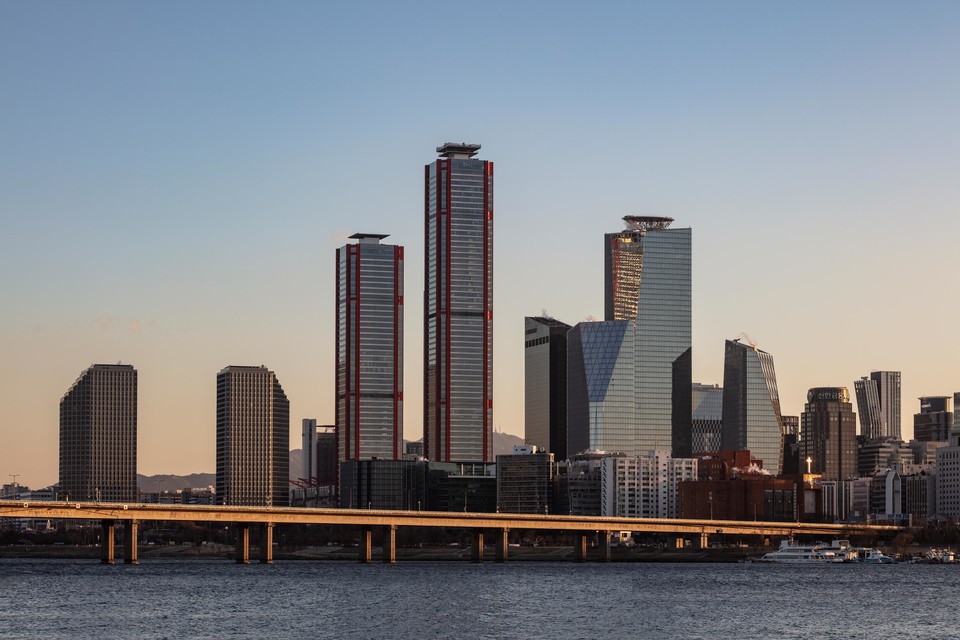 Hochhäuser, Großstadt in Südkorea Skyline