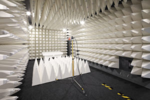 EMC laboratory with white foam mats